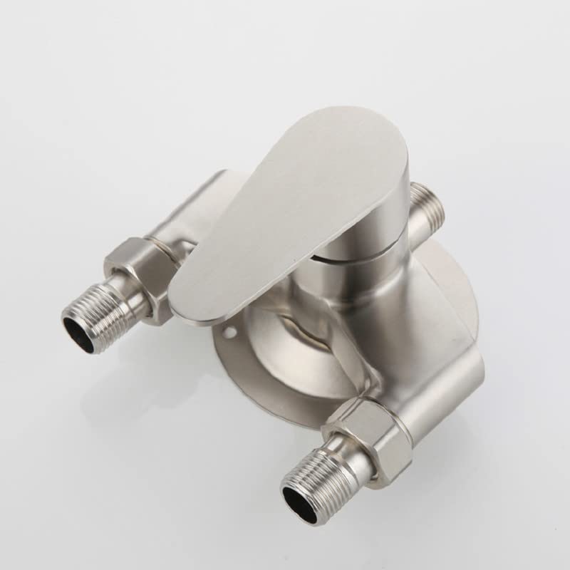SUS 304 Stainless Steel Exposed Shower Faucet with Control Valve Switch Tap for Cold and Hot Water, Wall Mount Bathroom Shower Mixer