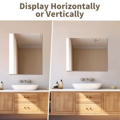 Bathroom Vanity Mirror 16"x20" Frameless Wall Mirror Shatterproof | Modern Wall Mount Vanity Mirror, Hangs Horizontally or Vertically, for Over Sink, Living Room, Bedroom, Upgraded Packing - size: 20"L x 16"W