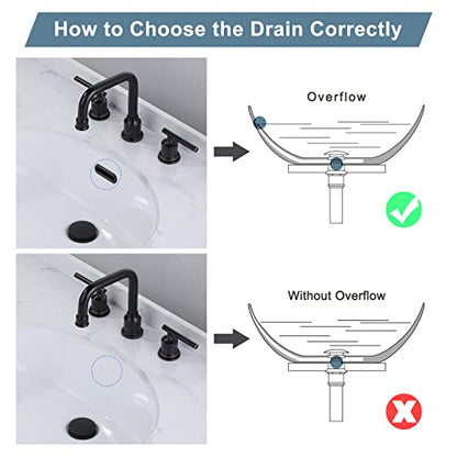 WOWOW Bathroom Pop Up Drain Stopper - Oil Rubbed Bronze Vessel Sink Drain With Overflow for Bathroom and RV - color: Oil Rubbed Bronze, style: Style A: pop up drain