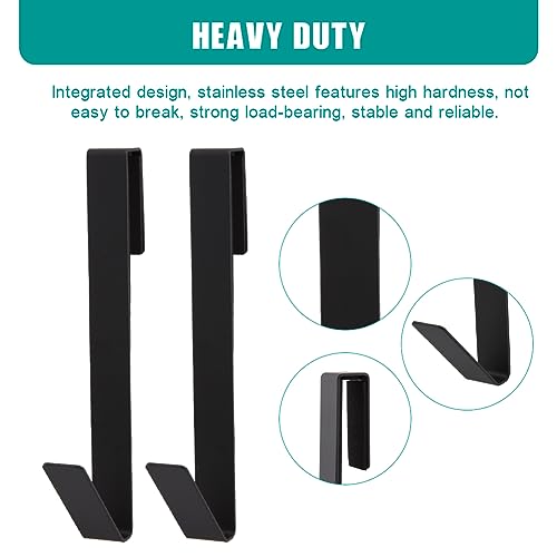 7 Inch Frameless Shower Door Hooks, Heavy Duty Stainless Steel Over the Door Towel Hooks for Glass Shower Door, No Drill Bathroom Robe Hooks, 4 Pack - size: 7 Inch