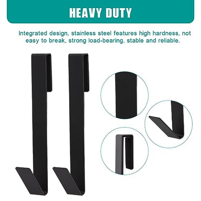 7 Inch Frameless Shower Door Hooks, Heavy Duty Stainless Steel Over the Door Towel Hooks for Glass Shower Door, No Drill Bathroom Robe Hooks, 4 Pack - size: 7 Inch