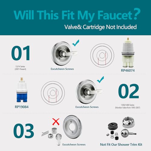 5" Dual Shower Faucet Compatible with 13/14 Delta Series Tub Trim Kit, High Pressure Round Rain Shower Head& Handheld Set Faucet System, Brushed Nickel (Valve& Catridge Not Inclued) - color: Brushed Nickel