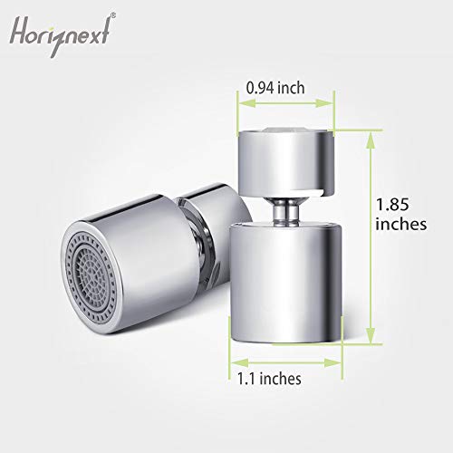 Kitchen Faucet Aerator & Head Replacement, 360° Swivel, 2 Modes | Sprayer Attachment with Dual Flow, No Splash Chrome Nozzle, 55/64 Female Thread Adapter for Bathroom Tap Extender