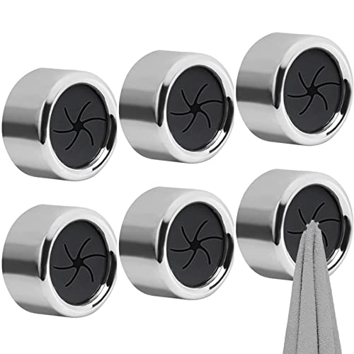 Generic 6 Round Chrome ABS & Chrome (95%, 5%) Towel Hooks, Modern Style, Silver Grey, Wall Mount, 25 Pounds Max Weight, Kitchen, Bathroom, Cabinet, Garage, Hand, Shower, Outdoor