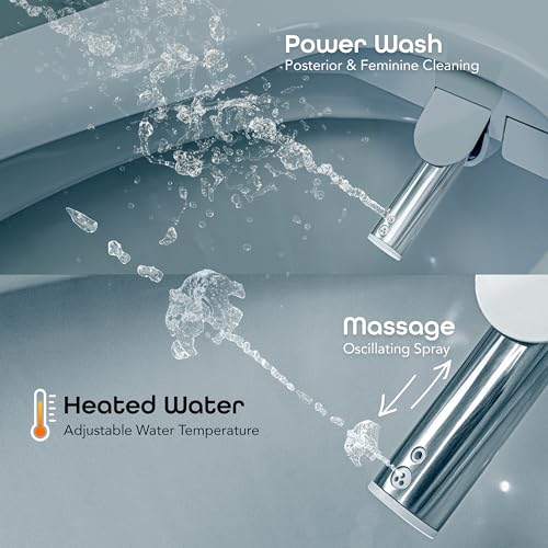 BidetMate 3500 Series Smart Bidet Toilet Seat, Auto Open Lid, Remote | Auto open/close lid, heated seat, unlimited warm-water wash, dryer, self-cleaning nozzle. Remote. Fits elongated toilets.