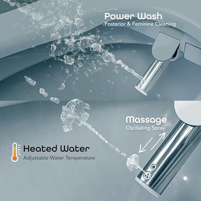 BidetMate 3500 Series Smart Bidet Toilet Seat, Auto Open Lid, Remote | Auto open/close lid, heated seat, unlimited warm-water wash, dryer, self-cleaning nozzle. Remote. Fits elongated toilets.