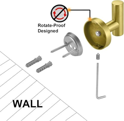 Nolimas Bathroom Towel Hooks SUS 304 Stainless Steel Coat Hook Round Clothes Towel Coat Robe Hook Cabinet Closet Door Sponges Holder for Bath Kitchen Garage Hotel,Wall Mounted,Brushed Gold,6Pack - color: 6pcs Brushed Gold