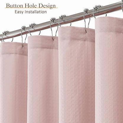 Aiyufeng Waterproof Fabric Shower Curtains for Bathroom，Dot Like Embossed Textured Soft Polyester Cloth Stall Shower Curtain，Hotel Luxury Quality Machine Washable，36Wx72L，Pink - color: Pink, size: 36"W x 72"L (Pack of 1)