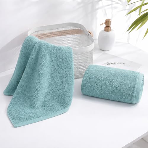 4-Pack Blue Cotton Hand Towels for Bathroom with Hanging Loops | Sink-side towels for drying hands and face, ideal for bathrooms, guest baths, powder rooms, OEKO-TEX certified, easy care - color: A04: Blue