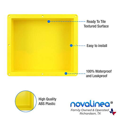 16" x 14" Single Shelf Recessed Shower Niche with Mounting Screws Included, Mounts Flush with 1/2" Backerboard, Ready to Tile, Easy to Install and Waterproof - size: 16" x 14" Single Shelf