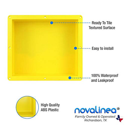 16" x 14" Single Shelf Recessed Shower Niche with Mounting Screws Included, Mounts Flush with 1/2" Backerboard, Ready to Tile, Easy to Install and Waterproof - size: 16" x 14" Single Shelf