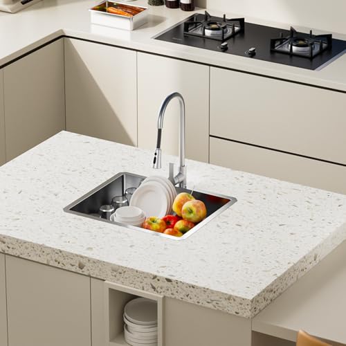 23" Undermount 18 Gauge 304 Stainless Steel Single Bowl Kitchen Sink with Accessary in 23"Lx18"Wx10"D - size: 23"L x 18"W x 10"D Single Bowl