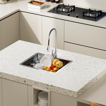 23" Undermount 18 Gauge 304 Stainless Steel Single Bowl Kitchen Sink with Accessary in 23"Lx18"Wx10"D - size: 23"L x 18"W x 10"D Single Bowl