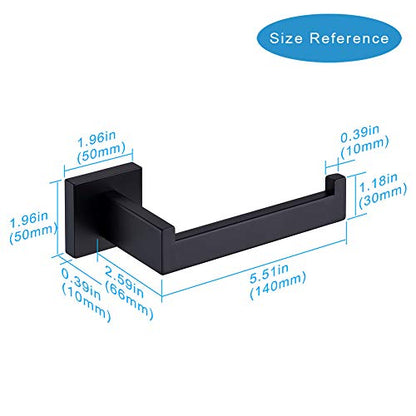 TASTOS Toilet Paper Holder Matte Black, Toilet Tissue Roll Holders Dispenser and Hangers Wall Mounted for Bathroom & Kitchen, Stainless Steel Modern Square Style 2 Pack - color: Matte Black, size: Square (2 pack)