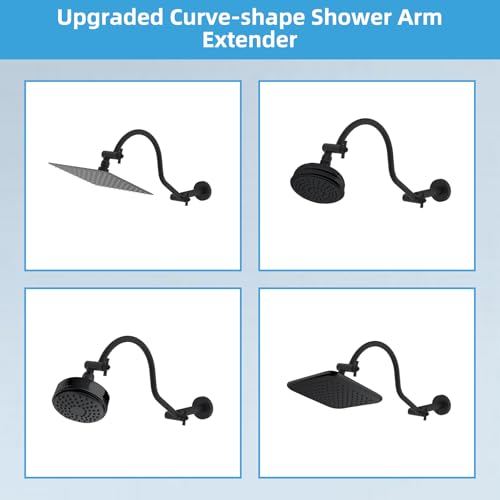 Hibbent All Metal Upgraded 18'' Shower Head Extension Arm, Shower Arm with Flange, Brass Flexible Height & Angle Adjustable Shower Extender with Lock Joint, Universal Connection, Oil Rubbed Bronze - color: Oil Rubbed Bronze