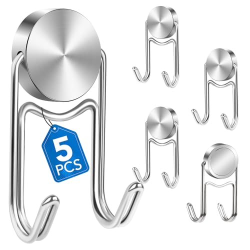 LOVIMAG Magnetic Hooks for Cruise Cabins 50LBS+ 5 Pcs | Cruise Essentials 2026, Heavy Duty Magnets Hook for Ship Classroom Beach Vacation Kitchen Home, Silver - color: Silver, size: 1in