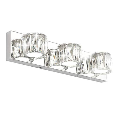 Aipsun 3 Lights Crystal Vanity Lights Over Mirror Modern LED Vanity Lights for Bathroom Vanity Lighting Fixtures(White Lights) - size: 3 light