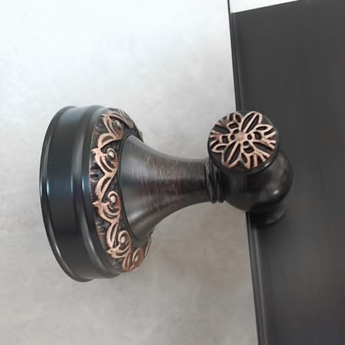 Oil Rubble Bronze Brass Bath Toilet Paper Holder with Phone Shelf, Wall Mounted Black Bathroom Hardware Accessories, Pattern Carving Design - color: Toilet Paper Holder With Shelf
