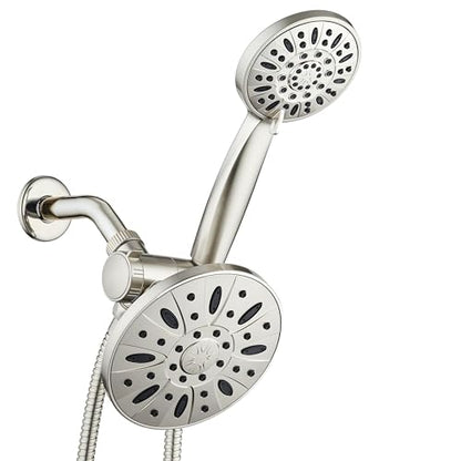 AquaDance Premium High Pressure 3-Way Rainfall Combo Combines The Best of Both Worlds-Enjoy Luxurious Rain Showerhead and 6-Setting Hand Held Shower Separately or Together, Satin Nickel - color: Satin Nickel
