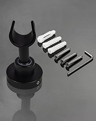 PHASAT Shower Head Holder Wall Mount SUS304 Stainless Steel Shower Wand Holder,Adjustable Handheld Shower Head Bracket Holder Matte Black,A13021B - size: Matte Black