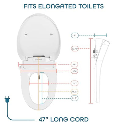 BidetMate 3500 Series Smart Bidet Toilet Seat, Auto Open Lid, Remote | Auto open/close lid, heated seat, unlimited warm-water wash, dryer, self-cleaning nozzle. Remote. Fits elongated toilets.