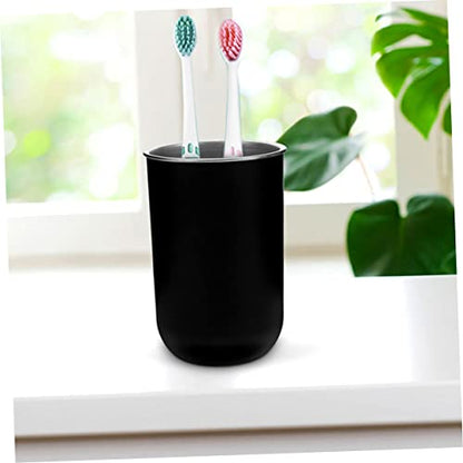 PRETYZOOM 2pcs Stainless Steel Bathroom Rinsing Cups Lightweight and Wear-Resistant Tooth Mugs Convenient Toothbrush Holders for Boy Girl Capacity Round Design White Black