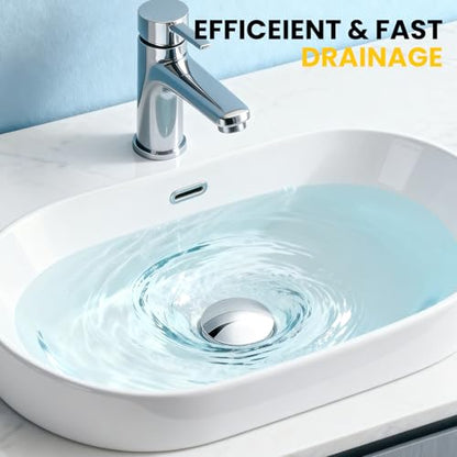 Pop up Bathroom Sink Drain with Overflow, Removable Stainless Steel Hair Catcher, Fits 1.5-1.75", Chrome Stainless Steel Bathroom Sink Stopper for Bathroom Vanity Vessel Sink Drain Stopper - color: Chrome, style: Big Popup Cap