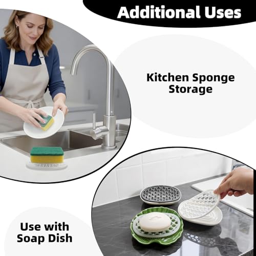 2 Pack Soap Dish for Shower, Non-Slip Silicone Bar Soap Holder with Efficient Drainage Holes for Bathroom Sink, Self Draining Soaps Saver Pad for Shower Niche, Shelf (Gray- 2Pcs) - color: Gray- 2pcs