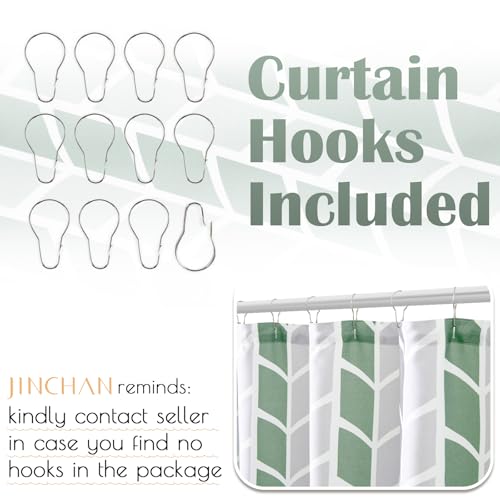 jinchan Green and White Shower Curtain Chevron Arrow Geometric Farmhouse Shower Curtains for Bathroom Waterproof Fabric Shower Curtain Modern Shower Curtain Set with Hooks 70x72 inches - color: Arrow Green, size: 70"W x 72"L (Pack of 1)