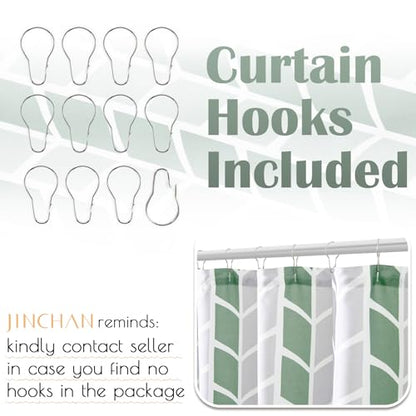 jinchan Green and White Shower Curtain Chevron Arrow Geometric Farmhouse Shower Curtains for Bathroom Waterproof Fabric Shower Curtain Modern Shower Curtain Set with Hooks 70x72 inches - color: Arrow Green, size: 70"W x 72"L (Pack of 1)