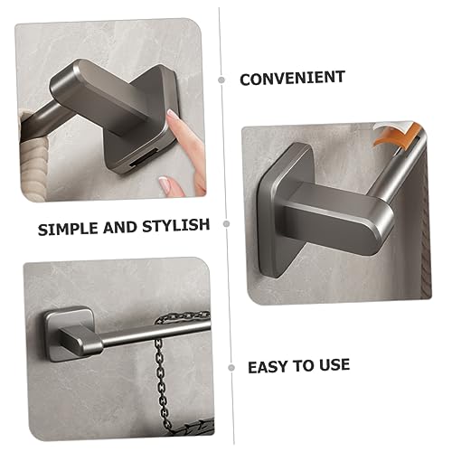 Heavy Duty Metal Towel Hanger Adhesive Towel Bar Bathroom Wall Rack Multi-use Slipper Drying Rack Easy Install - size: 40X6X6CM