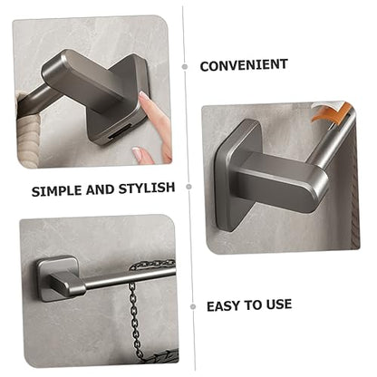 Heavy Duty Metal Towel Hanger Adhesive Towel Bar Bathroom Wall Rack Multi-use Slipper Drying Rack Easy Install - size: 40X6X6CM