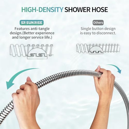SR SUN RISE Flexible 304 Stainless Steel Replacement Shower Hose with Brass Fittings. RV Shower Hose. Explosion-Proof. 1.8 Meters/71 Inches. Polished Chrome - size: 70.8 Inch