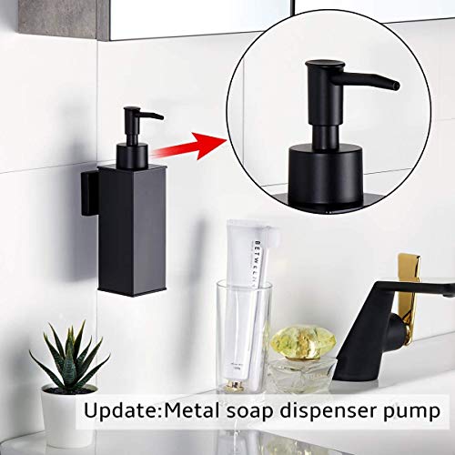 BGL Soap Dispenser Stainless Steel 304 Wall Mount Black Liquid and Soap Dispenser for Kitchen and Bathroom - color: Black