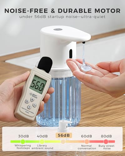 Automatic Soap Dispenser Touchless, USB Rechargeable for Kitchen & Bathroom | Hands Free Infrared Sensor, 3 Adjustable Soap Levels, IPX7 Waterproof, 10oz/300ML, for Hand Soap, Dish Soap&Lotion - color: White, style: Liquid