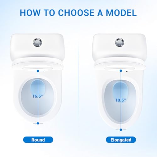 KHE Round Toilet Seat 16.5 Inch, White | Soft Close Toilet Seat with No-Touch Handle, Quick Release for Easy Cleaning, Non-Slip Bumpers, Durable PP - size: Round 16.5''