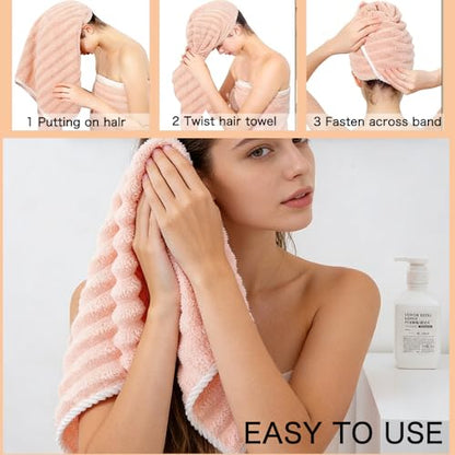 4 Pack Microfiber Bath Towels - Extra Large, Super Absorbent, Quick Dry, Plush and Fluffy, Luxury Towel Set for Bathroom, Spa, Gym, Travel - 24x12 Inches - color: White1, Gray1, Pink1, Blue1