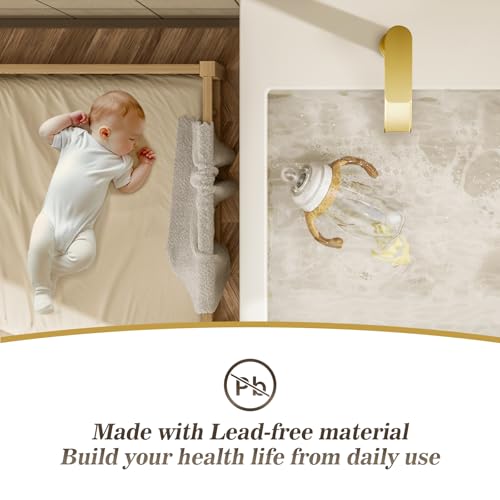 Phiestina Brushed Gold Tall Bathroom Vessel Sink Faucet 2 Pack, Single Hole Single Handle Waterfall Above Countertop Sink Bathroom Faucet, with Pop Up Drain,Water Supply Line, NS-SF01-V-BG-2pack - color: Brushed Gold, style: 2 pack