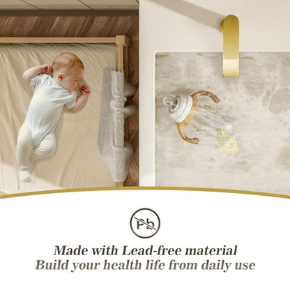 Phiestina Brushed Gold Tall Bathroom Vessel Sink Faucet 2 Pack, Single Hole Single Handle Waterfall Above Countertop Sink Bathroom Faucet, with Pop Up Drain,Water Supply Line, NS-SF01-V-BG-2pack - color: Brushed Gold, style: 2 pack