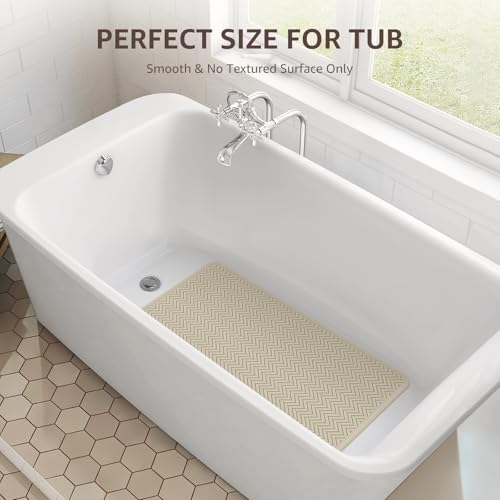 OTHWAY Bathtub Mat Non Slip, 27" x 17" Bath Mat for Tub, Machine Washable Shower Anti Slip Mat with 246 Strong Suction Cups (Brown) - color: Brown, size: 27" x 17" (Rectangular)