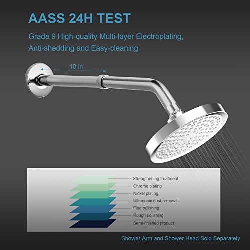 OFFO Shower Head Extension Arm, 10 in Shower Arm Extension Shower Head Extender Made of 304 Stainless Steel Shower Pipe Extension, Chrome - color: Chrome, style: 10 in