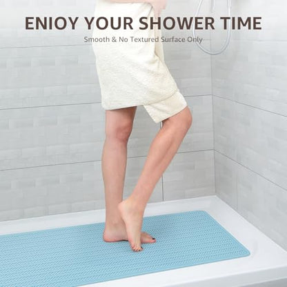 OTHWAY Bathtub Mat Non Slip, 27" x 17" Bath Mat for Tub, Machine Washable Shower Anti Slip Mat with 246 Strong Suction Cups (Lake Blue) - color: Lake Blue, size: 27" x 17" (Rectangular)