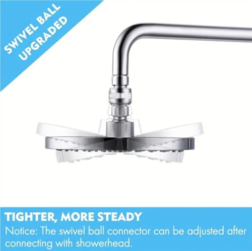 1 Set Shower Connector, Ball Joint Shower Head, Swivel Ball Adapter, Brass Adjustable Shower Arm Extension, Universal Component