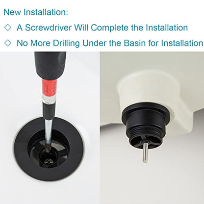Dual Use Pop Up Drain Stopper, Bathroom Vanity Vessel Sink Stopper, Matte Black, for Basin with or Without Overflow Hole - color: Matte Black