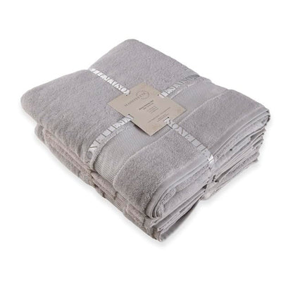 Maisonette Elegance 100% Organic Cotton Turkish Bathroom Towels Set, Ideal Quick Dry Luxury Washcloths, Hand & Large Luxury Bath Towels for Shower (6 Pack), Pewter - color: Pewter, style: Bath Towel Set - 6 Piece