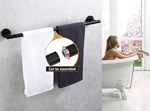 24 Inch Towel Bar 2 Pack for Bathroom 9/12/16/24/28/33 Inch Kitchen Hand Towel Holder Matted Black Stainless Steel 304 RUSTPROOF Wall Mount Towel Rod 2 of Pack (2, Matted Black, 24 Inch) - color: Matted Black, size: 24 Inch