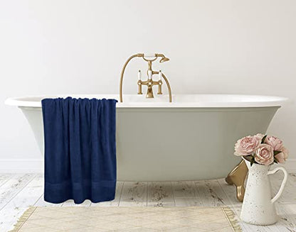 Utopia Towels Luxurious Jumbo Bath Sheet 2 Piece, 600 GSM, 35 by 70 Inches, 100% Ring Spun Cotton, Highly Absorbent and Quick Dry Extra Large Bath Towel, Super Soft Towel, Navy - color: Navy, size: 2 Piece Bath Sheet