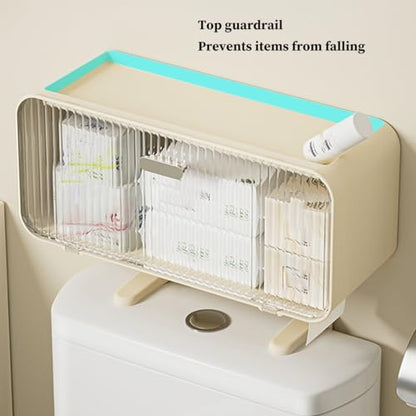 Over The Toilet Storage Shelf - Wall Mounted Organizer, Punch-Free Bathroom & Kitchen Rack, Space-Saving Above Toilet Solution for Home Storage & Bedroom Organization