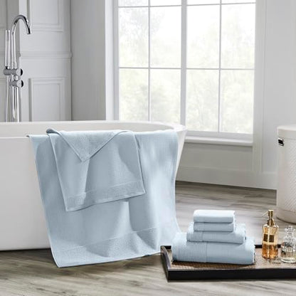 Modern Threads Waffle-Rib 6-Piece Towel Set – Premium Cotton Bath Towels, Ultra-Absorbent & Soft, Elegant Waffle Texture for Bathroom & Spa, Air - color: Air