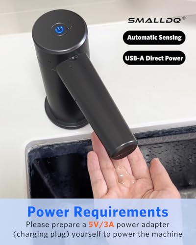 Built-in Touchless Automatic Kitchen Sink Dish Soap Dispenser | Universal Fit, Easy to Install, 38 Inch Silicone Tube Connects to Soap Bottle, Plug-in Electric for Kitchen & Bathroom, Black